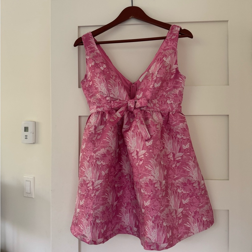 Pink Floral party cocktail bow cupcake dress